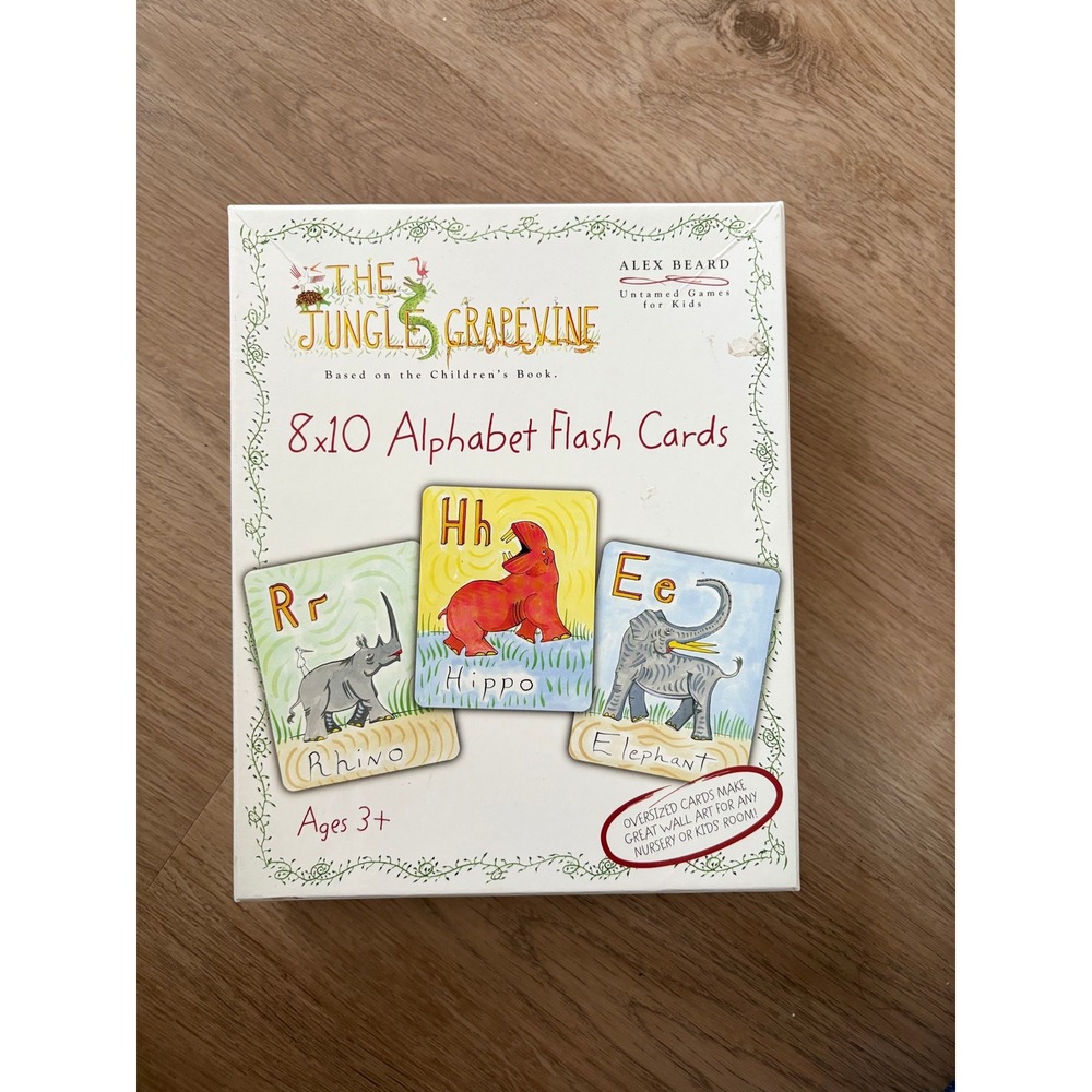 Alex Beard The Jungle Grapevine 8x10 Alphabet Flash Cards Montessori Waldorf 3+
